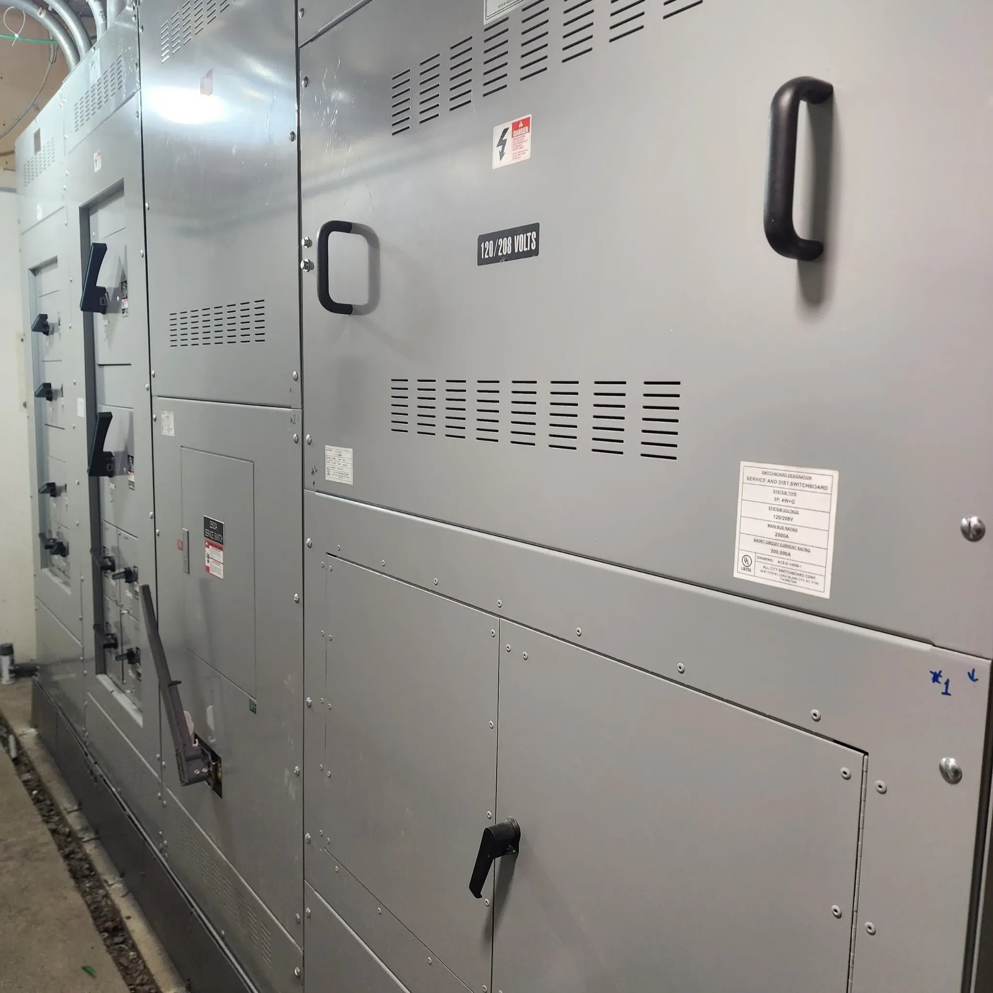 Large electrical switchgear installation by NGM Electric